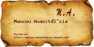 Mancsu Anasztázia névjegykártya